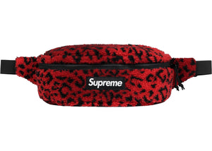Supreme "Leopard Fleece Waist Bag Red"