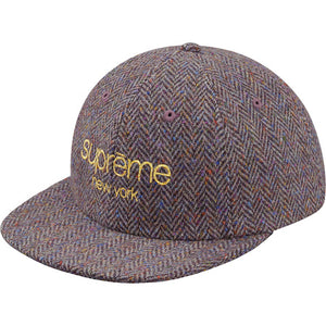 Supreme "Wool Herringbone Classic Logo Purple 6 Panel"